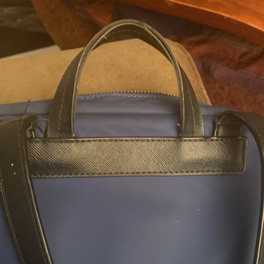 Kate Spade Wilson Road Navy Nylon Black Leather Large Bradley Backpack - Picture 6 of 6